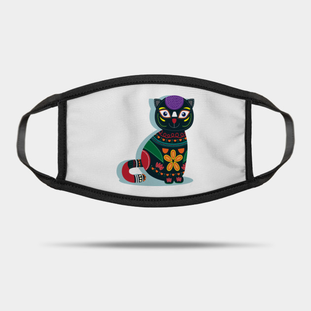 Hippie Colorful Cat Hippie Cat Colorful Cat Lovely Cat Mask Teepublic Uk