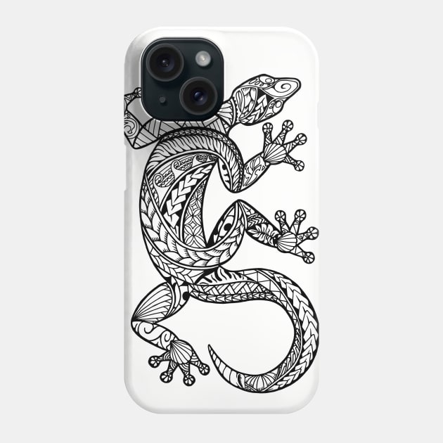 Tribal Gecko Phone Case by Featherlady Studio