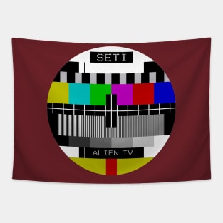 Retro TV SETI Alien Test Pattern Tapestry