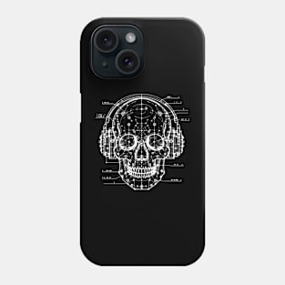 skull with headphones Phone Case