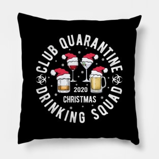 Funny Club Quarantine Drinking Squad Christmas 2020 Gift Pillow