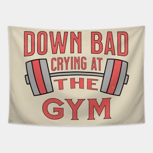 Down Bad Crying at The Gym Tapestry