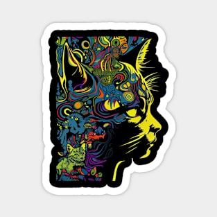 Psychedelic Cat 16.0 Magnet