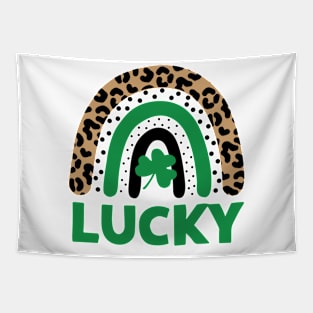 St Patricks Day Shamrock Lucky Rainbow Leopard Irish Tapestry