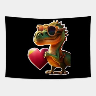 The Heart-Stealing T-Rex Valentine's Day Tee Tapestry