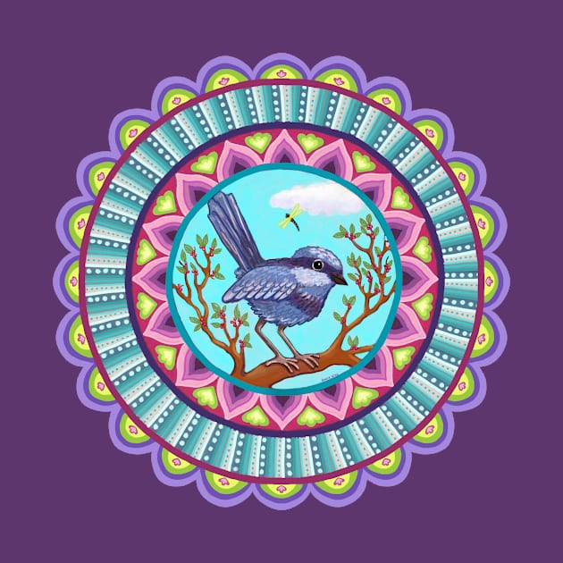 Australian Blue Wren Mandala by SoozieWray