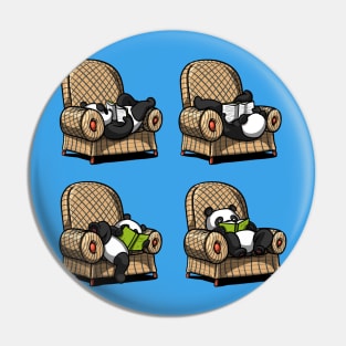 Panda Bear Book Reading Pin