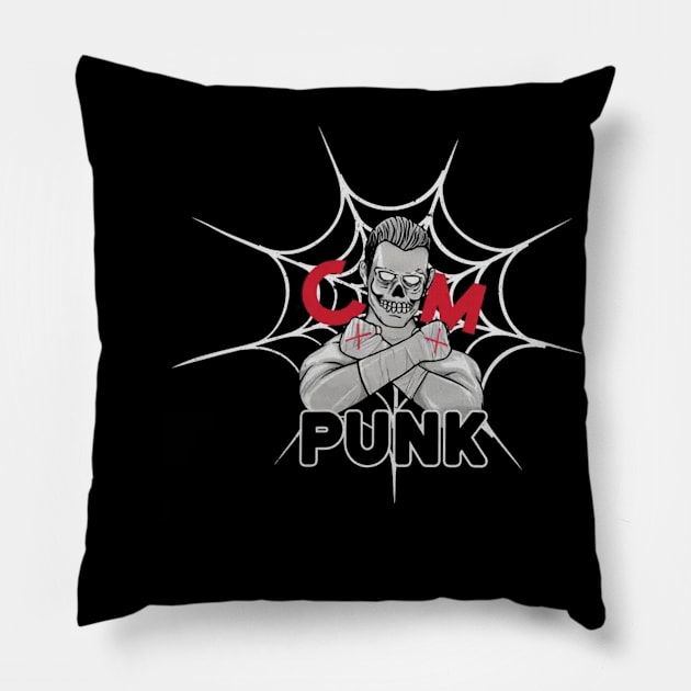 CM Punk Skeleton Web Pillow by ClarityMacaws