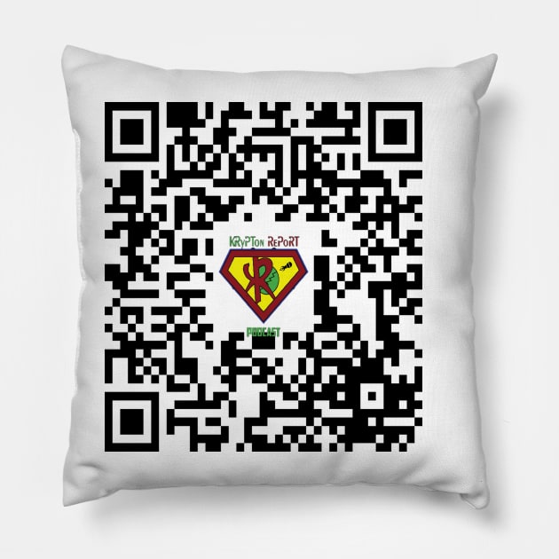 QR for The Krypton Report. Pillow by Krypton Report Podcast 
