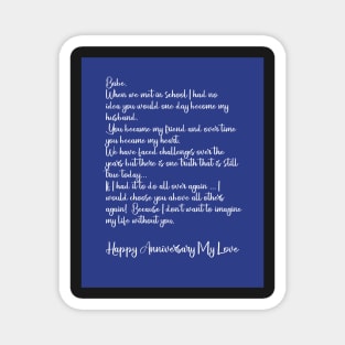 ANNIVERSARY GREETING CARD COUPLE MET IN SCHOOL Magnet