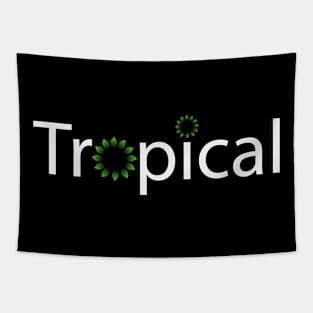 Tropical typographic artwork Tapestry