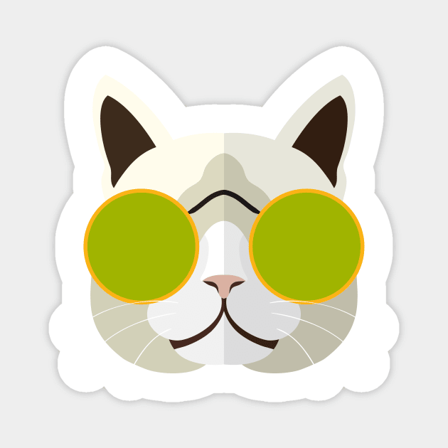 Cute Cat Face Mask Magnet by Just Be Awesome   