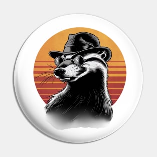 Retro honey badger Pin