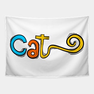 Cat Typography Tapestry