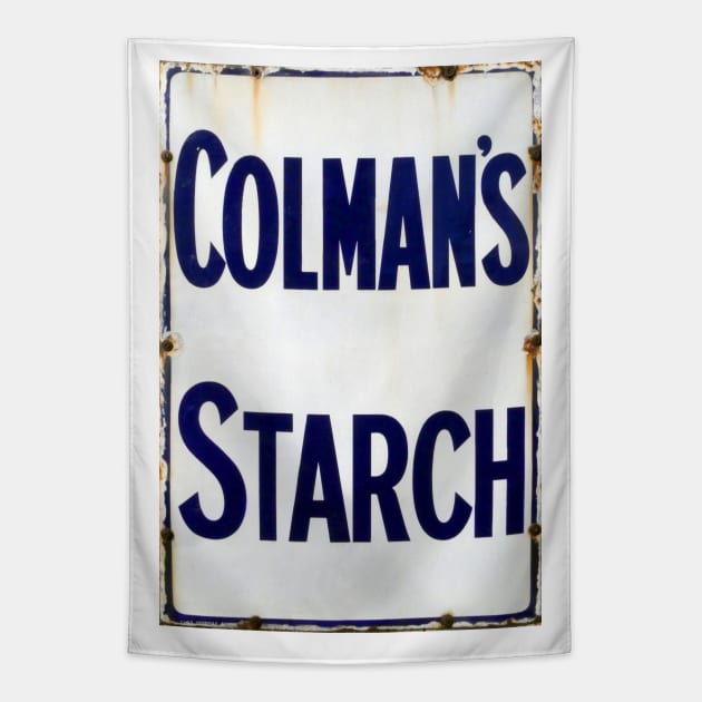 The Good Old Days of Starch, Vintage Enamel Sign. Tapestry by JonDelorme