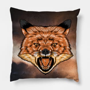 Angry fox Pillow
