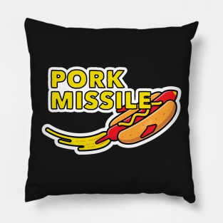 Hot Dog Pork Missile Wiener Rocket Ship Funny Hotdogologist Pillow