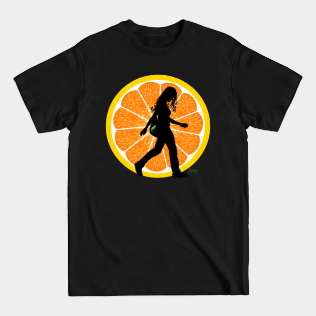 Discover Orange Fruit Walking Woman Silhouette - Orange Fruit - T-Shirt