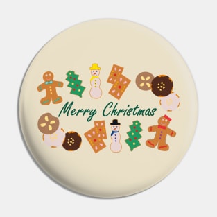 Merry Xmas Gingerbread Snowman Cookies Pin