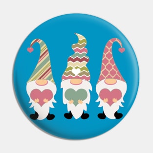 Pastel Pink Green Gnome Trio Pin