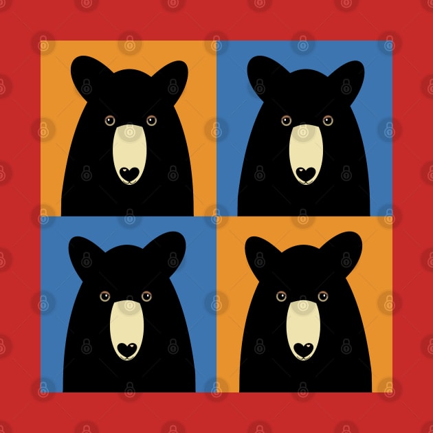 BLACK BEAR ON ORANGE AND BLUE by JeanGregoryEvans1