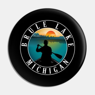 Brule Lake Canoeing Michigan Sunset Pin