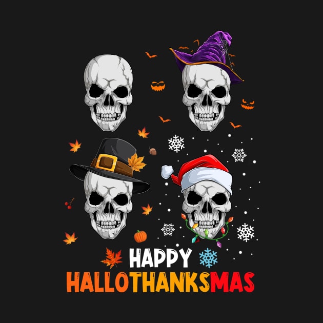 Skull Costume Halloween Thanksgiving Christmas Happy Hallothanksmas by Magazine