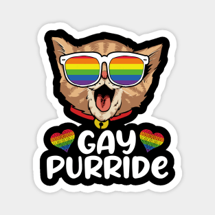 Gay Purride Gay Pride Cat Magnet
