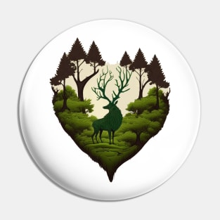 Nature Lover Deer - Designs for a Green Future and Hunters Pin