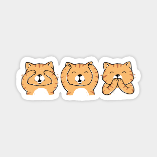 Three Wise Cats Magnet