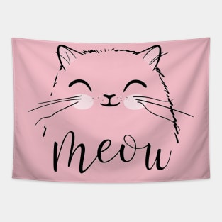 cute meow cat face Tapestry