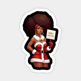 Afro Santa Babe, Black Woman Santa Magnet