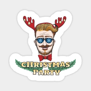 Hipster Christmas Party Design Magnet