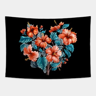 Hibiscus heart Tapestry