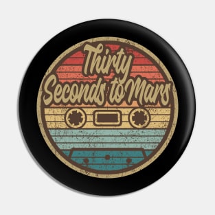 thirty seconds to mars cassette retro circle Pin