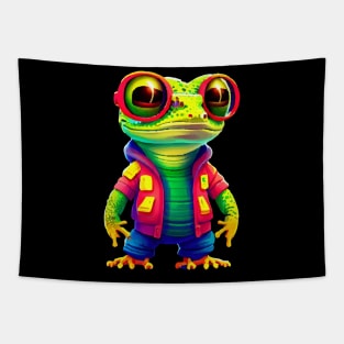 Gamer's Perfect Illustration - Cute Colorful Gekko Tapestry