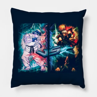 street fighter ryo vs ken gamer gift Pillow