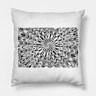 Psychedelic Black and White Pattern Pillow