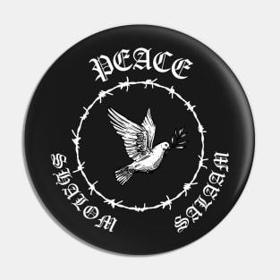 Peace Shalom Salaam Palestine Israel Hardcore Punk Pin