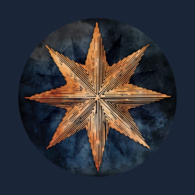 Star of Night - Nautical Compass Star by directdesign