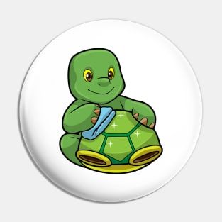 Turtle with Shell & Cleaning rag Pin