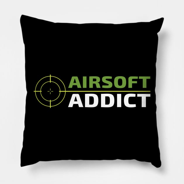 Airsoft Addict (Sight Design) Pillow by WordvineMedia