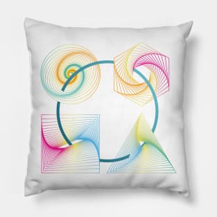 Futuristic hexagons in pastel Pillow