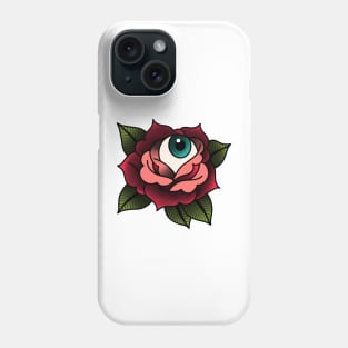 Eye ball Rose - Traditional Tattoo flash Phone Case