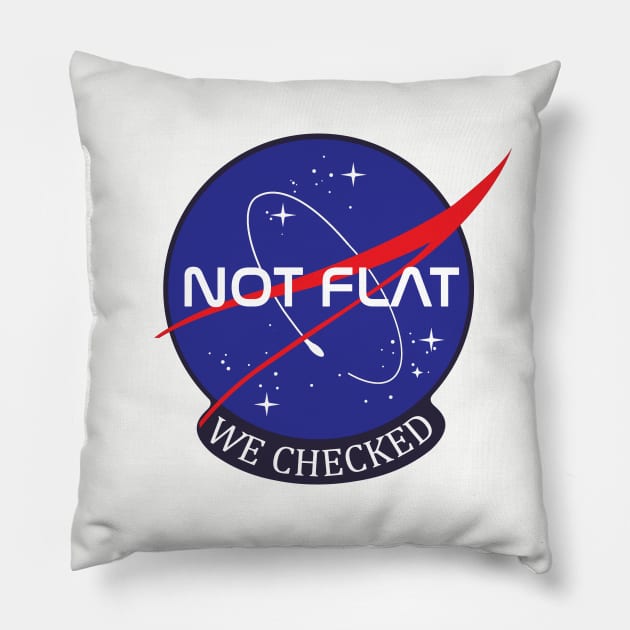 NASA Not flat we checked Pillow by PaletteDesigns