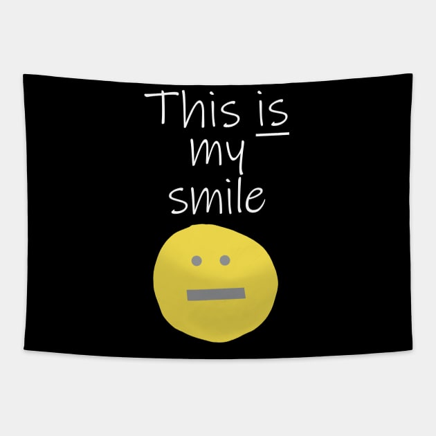 Quote My Smile Illuminating Yellow Tapestry by ellenhenryart