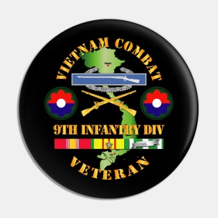 Vietnam Combat Infantry Veteran w 9th Inf Div SSI V1 Pin