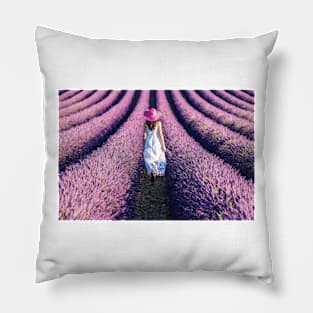 Woman Walking In The Lavender Pillow