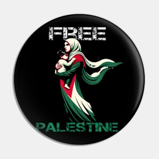 I Love Free Palestine Mother Children Gaza Strip Palestinian Pin