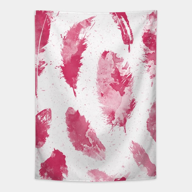 Pink Feathers Tapestry by ruifaria